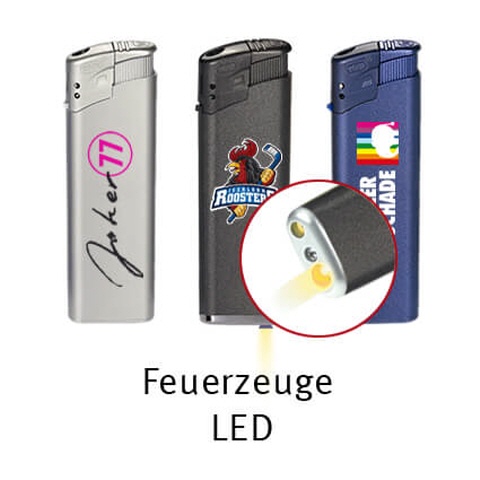 Feuerzeuge elektrisch mit LED-Lampe