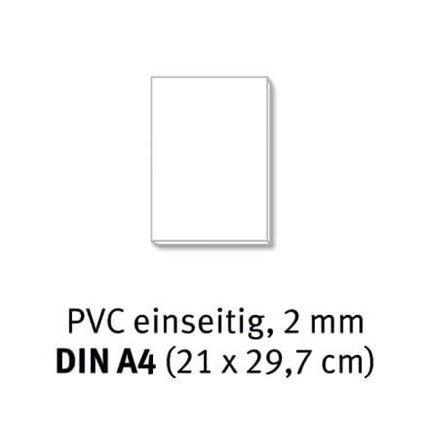 PVC-Tafel DIN A4 - 2 mm bedruckt einseitig