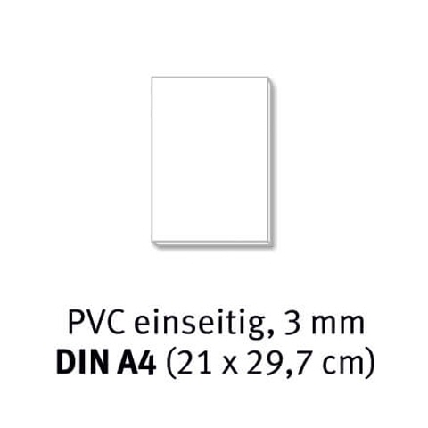 PVC-Tafel DIN A4 - 3 mm bedruckt einseitig