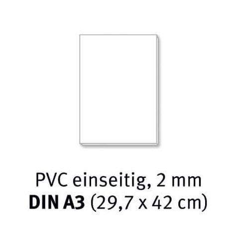 PVC-Tafel DIN A3 - 2 mm bedruckt einseitig