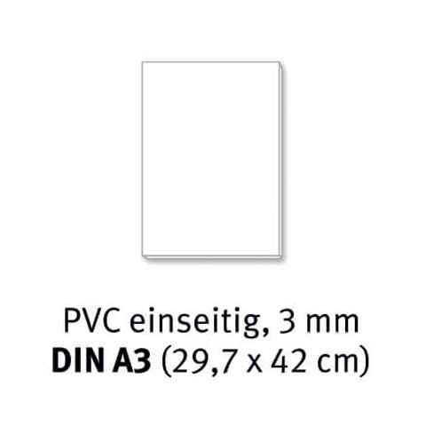 PVC-Tafel DIN A3 - 3 mm bedruckt einseitig